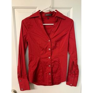Express red button down blouse